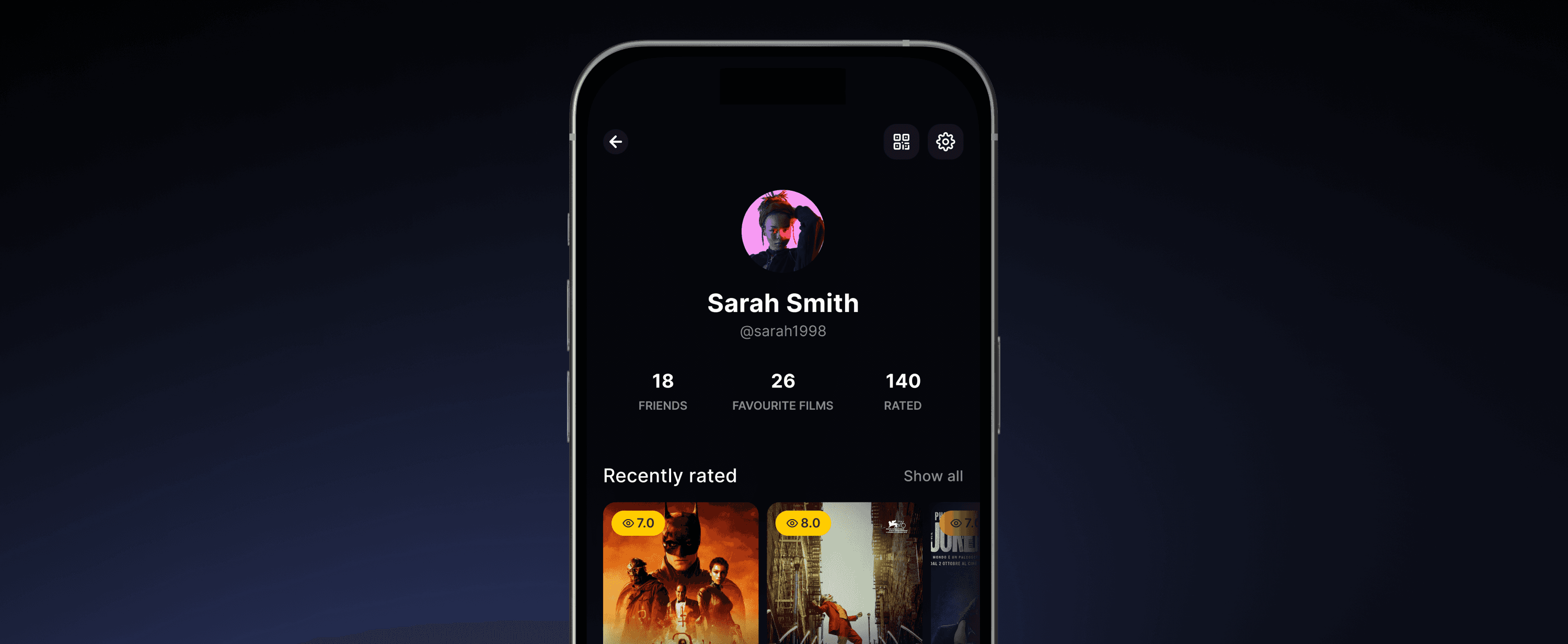 Flickhunt profile with ratings favorites and watchlist