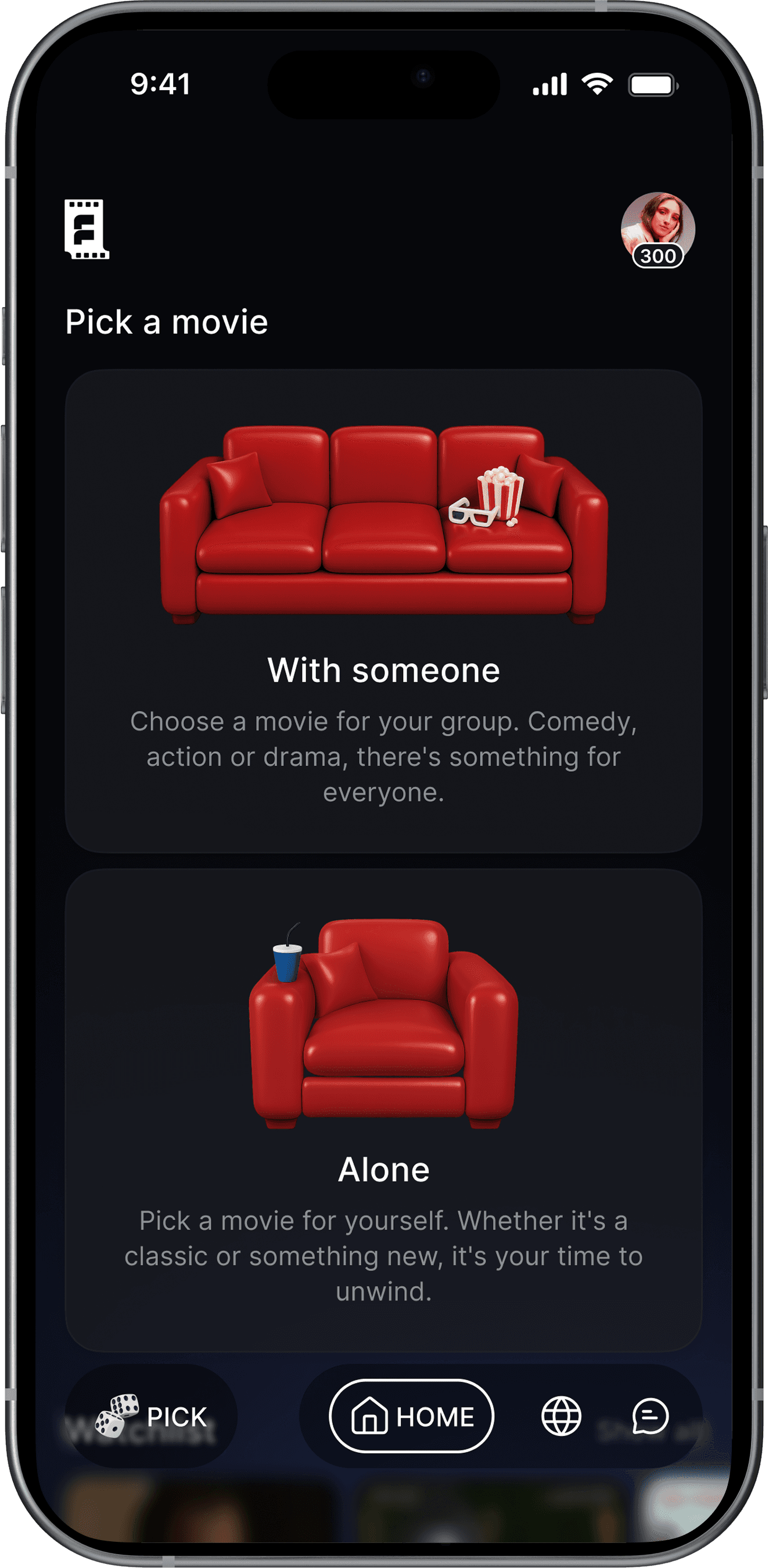 Flickhunt movie picker app screenshot